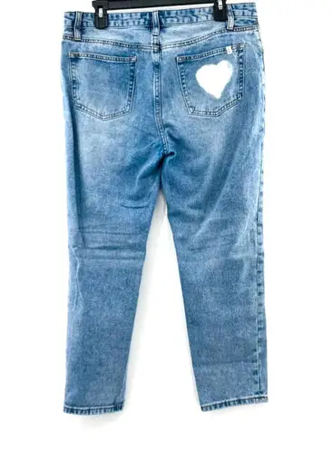 Buffalo David Bitton Payton High-Rise Rigid Girlfriend Jeans Tie Dye Heart 30