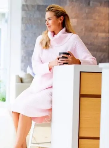 Softies Ultra Soft Marshmallow Slouch Turtleneck Lounger Chenille Sweater S/M Pink Size undefined