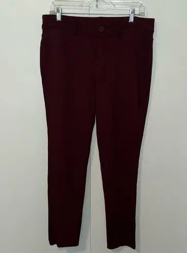 Seven7 Burgundy High Rise Ponte Skinny Pants Women’s Size 12 Stretch