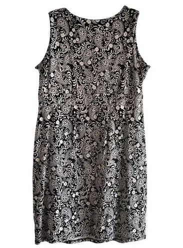 Charter Club Size 0X Sleeveless Black NWhite Paisley Dress Nylon Spandex