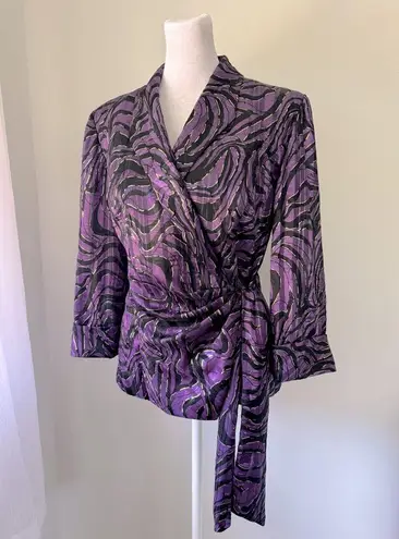 Alex Evenings Vintage ‘90s Purple Belted Jacket