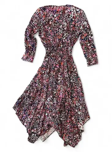 Maje Floral Asymmetric Midi Dress