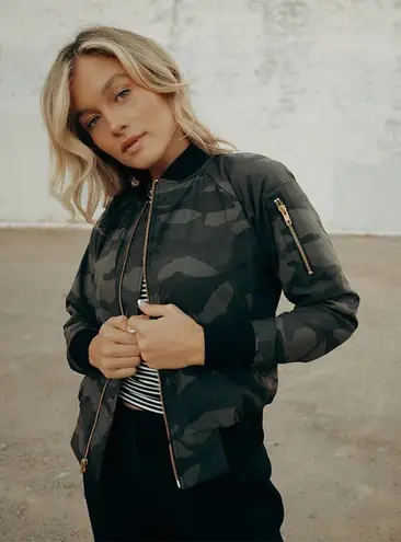 ALBION FIT Women's Camouflage Bomber Jacket- Size Medium