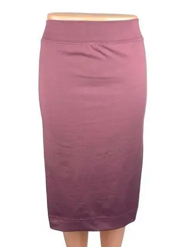 Kikiriki Pink Pull On Elastic Waist Stretch High Waist Straight Midi Skirt Sz S