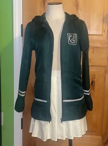 Chiaki Nanami Cosplay Anime Costume Jacket & Skirt EUC S w/ Pink Wig & Hair Clip Green