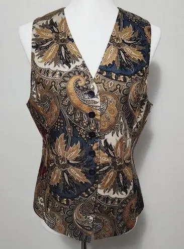 Vintage JH Collectibles paisley tapestry waistcoat vest size 6