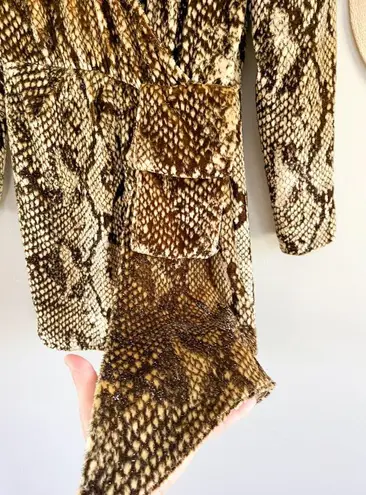 Retrofête Retrofete | Eleanor Velvet Snake-Print Cocktail Dress | Gold Snake | Sz XS
