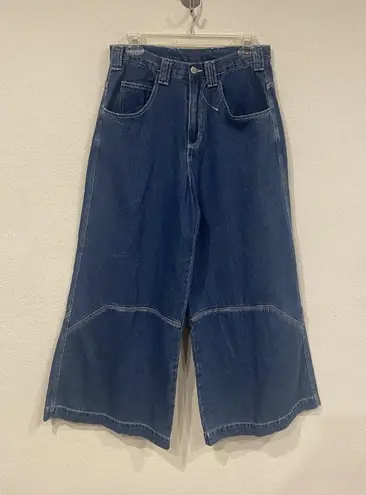 J.GALT Shanghai Jeans Womens Small Blue Wide Leg Denim Culottes High Rise Size undefined