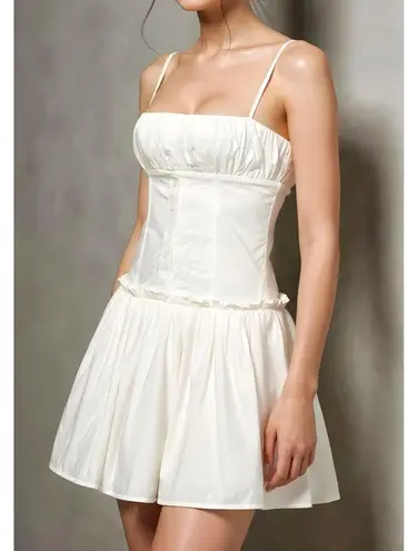 Majorelle Carly Cotton Poplin Mini Dress, White, XS