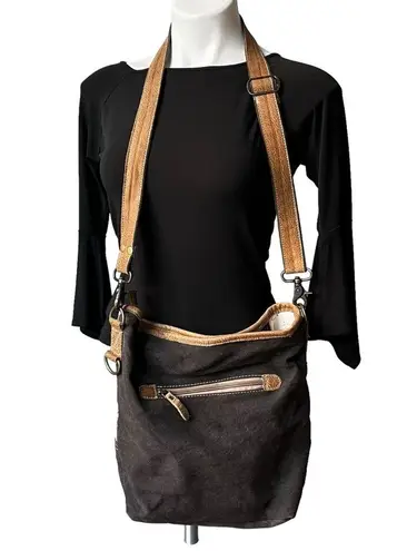 Myra Bag Canvas and Leather Shoulder Bag with Tango Print S