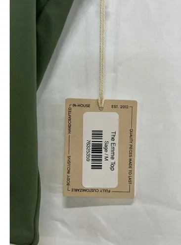 NWT Maheli Heli The Emma Sleeveless Seamless Scuba Neck Crop Top Sage Women's M Size M