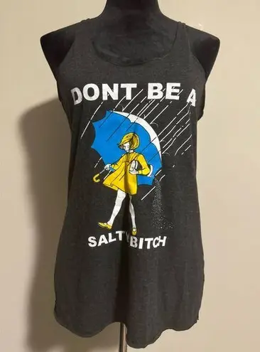 Next Level Apparel EUC Gray and White Don’t Be A Salty B tank size medium