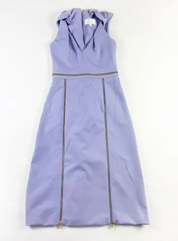 Cushnie et Ochs Twisted Zipper Adjustable Lavender Neoprene Sheath Dress 4