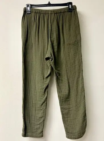 Xirena Jordyn Cotton Mid Rise Tapered Gauze Cropped Pants Cactus Green Women's S