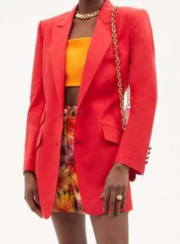 Dolce & Gabbana Red Silk Blend Single Breasted Blazer Jacket Size 46/10 NWT