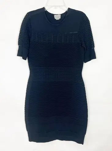Jason Wu Grey Pullover Black Short Sleeve Bodycon Black Knit Dress Size Small
