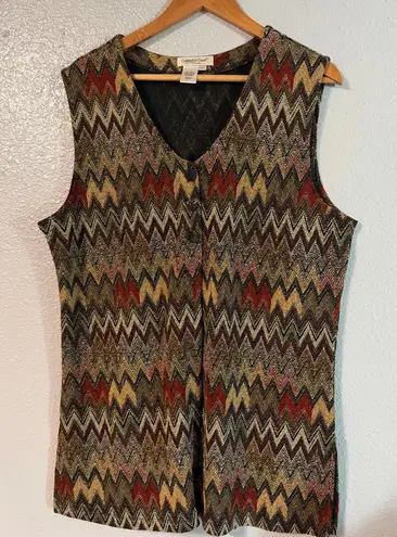 Coldwater Creek Multicolor
Chevron Knit Vest Size L | RN 98516 Sleeveless Jacket - Image 1