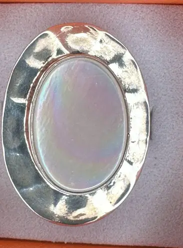 Frank Ramone Navajo Sterling Silver Mother Of Ring Size 5 Signed F Ramone White