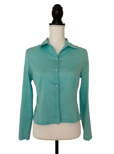 W By Worth Worth Woman’s Green/Blue Cotton Top, Sz 4