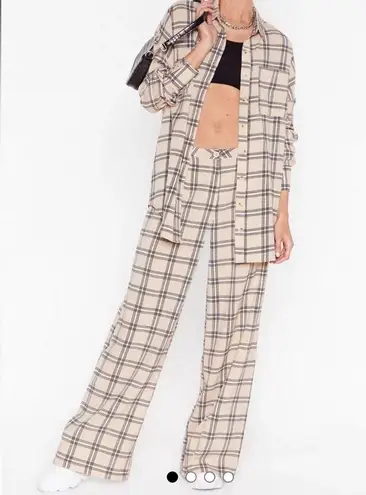 Nasty Gal  Oversized Check Wide Leg Pants new!