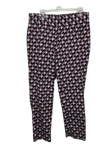 Jessica London Women Pants 16W Cropped Pullon Geometric Elastic Waist Multicolor