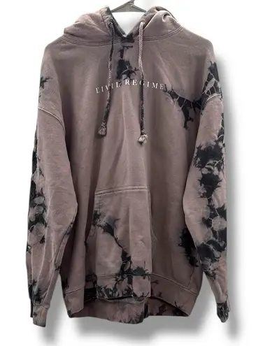Civil Regime Tie Dye Hoodie Women’s Size Large Floral Embroidery Streetwear Black