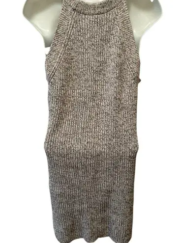 Madewell High Neck Sweater Tank Dress Sz M Heather Gray Sleeveless 100% Cotton