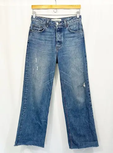 Reformation  Fawcett High Rise Wide Leg Crop Denim Jeans in Celtic Wash