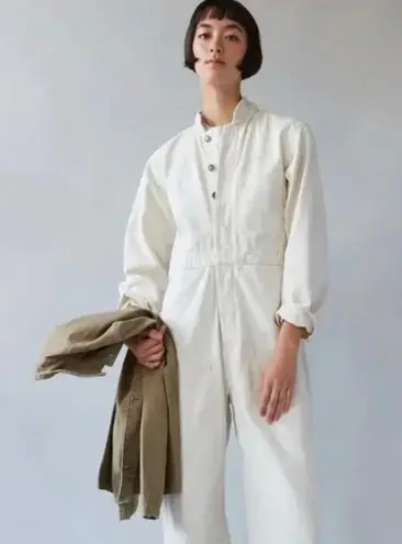 Caron Callahan NWT Fincher Small Ivory Cream Jumpsuit Utility Cotton Flightsuit Tan