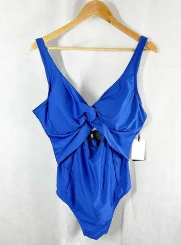 DKNY  LAPIS Peek-a-Boo Twist One-Piece Swimsuit Size 18