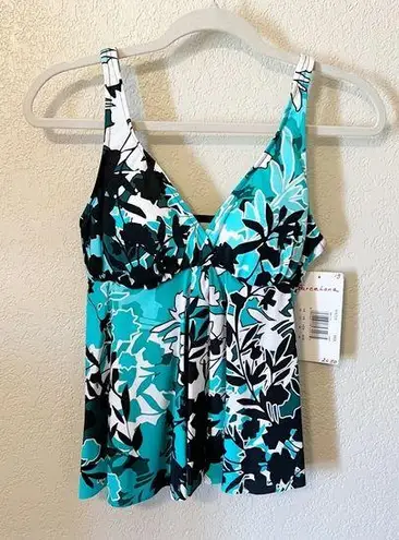 Penbrooke Patterned Tankini Swimsuit Top Size 10