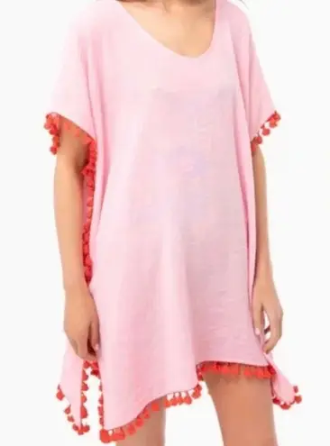 Tuckernuck Pomander Place Katie Caftan PomPom Cover Up Pink Size Small/ Medium