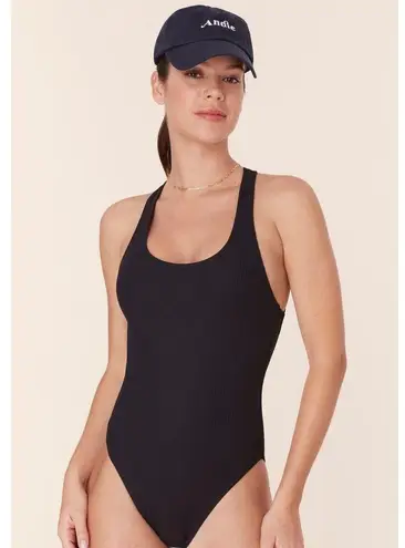 ANDIE Swim The Tulum Ribbed One Piece in Black Medium Tall NWT