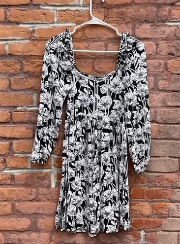 River Island Black and White Floral Mini Dress