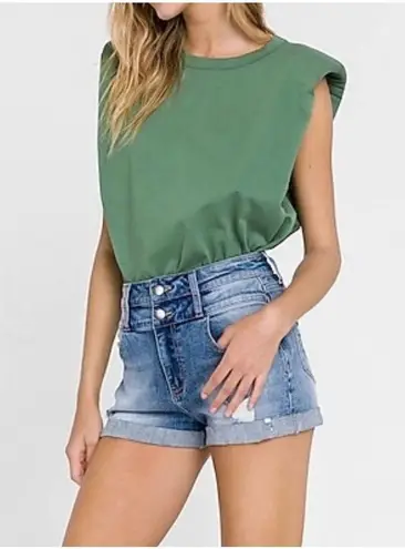 Endless Rose ✨ GREEN SHOULDER PAD SZ XS SHIRT✨