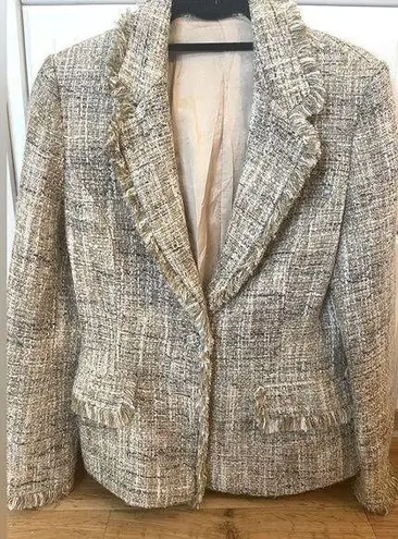 Handmade Light Brown/White tweed dressy tailor-made blazer