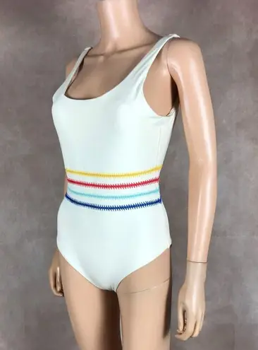 Dolce Vita Cream Kokomo Embroidered One Piece Swimsuit NEW MEDIUM