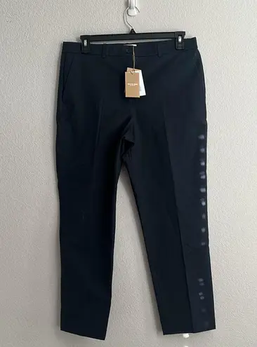 Michael Kors Collection Stretch Cotton Twill Sam Pants in Midnight, NWT, Size 14 Blue