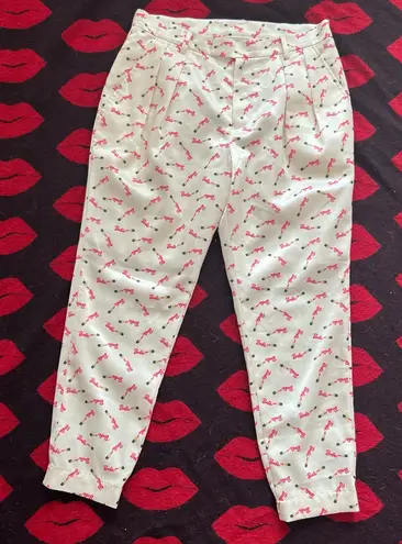 Barbie Japan lipstick pink white high waisted pants M Size M