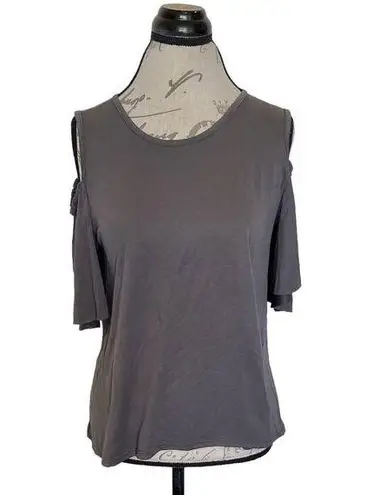 Lavender Field Blouse Size Medium Gray Southwestern Bohowestern Cold Shoulder