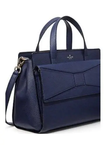 Kate Spade  Chantal Bridge Blue Leather Bow Satchel Bag