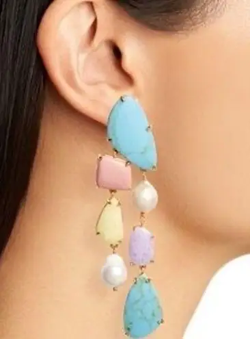 Lele Sadoughi Pearl and Pebble Collar Necklace and Earrings Set