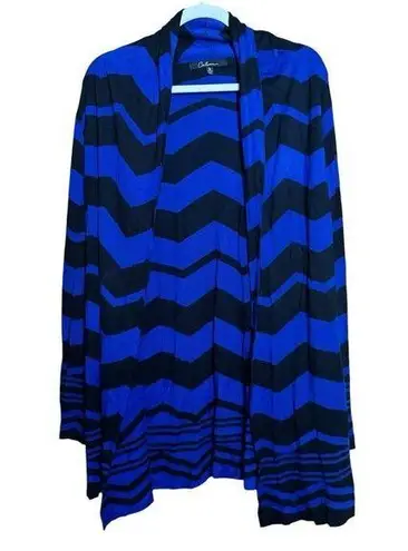 Calessa Cardigan Womens Medium Multicolor Chevron Print Open Sweater