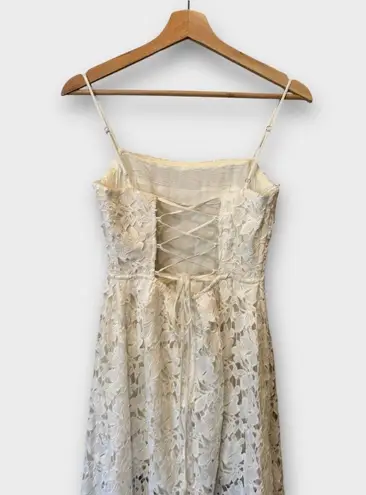 NWT ASTR the Label Joyce Linen Blend Lace Midi Dress Size Small White