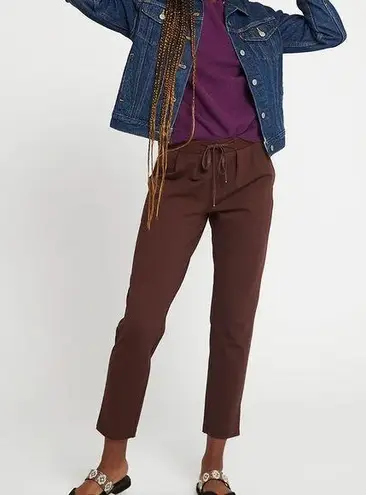 Betabrand SoHo Brown High Waist Stretch Pull On Ankle Crop Jogger Casual Pant