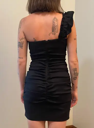 Hailey Logan Black Ruched Mini Dress