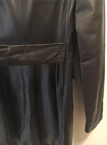 Laundry by Shelli Segal Black Leather Coat 