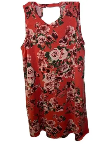 Cherish Coral Floral Sleeveless Dress