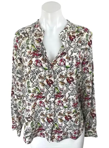 L'Agence Multicolor 100% Silk Floral Long Sleeve Button Down Shirt Blouse Top S - Image 1