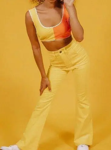 Hammies women’s corduroy spring bell bottoms Yellow Size 24